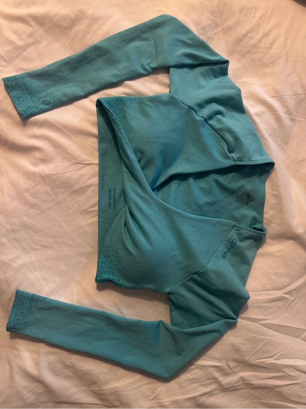 ✨DFYNE Athletic Wrap Top in Teal Blue✨ - Picture 4 of 4